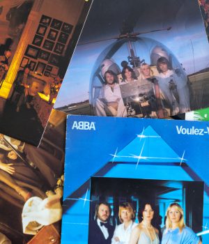 Gothenburg, Sweden - September 26, 2015: ABBA Original Vinyl record sleeves. ABBA (stylised ᗅᗺᗷᗅ) were a Swedish pop group formed in Stockholm in 1972. With members Agnetha Fältskog, Björn Ulvaeus, Benny Andersson, and Anni-Frid Lyngstad, ABBA became one of the most commercially successful acts in the history of popular music, topping the charts worldwide from 1975 to 1982 This image is a photo of some of their original albums released in the late seventies and early eighties.